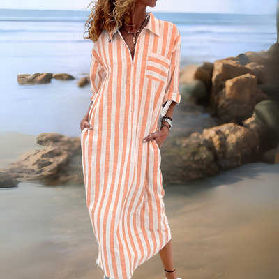 Marleen™ | Flattering Striped Maxi Dress