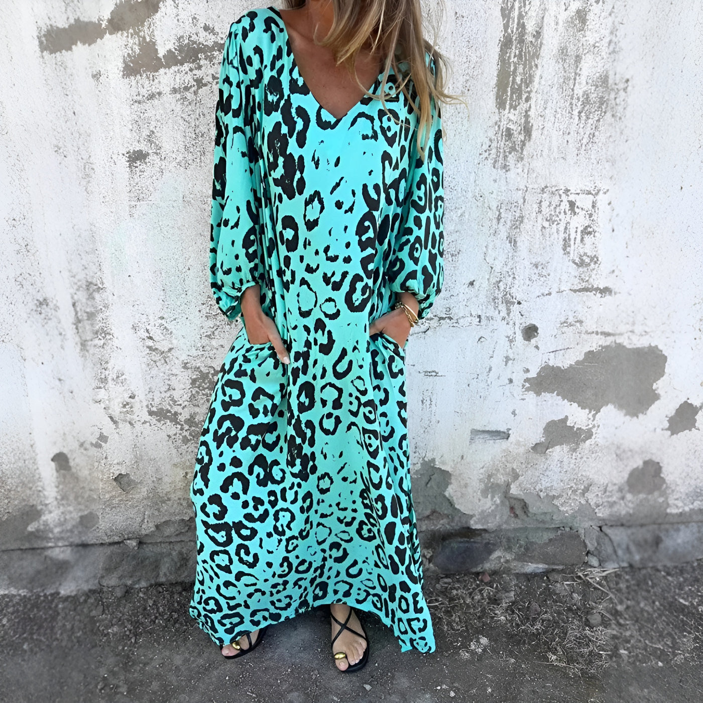 Klair™ | Elegant Leopard Maxi Dress