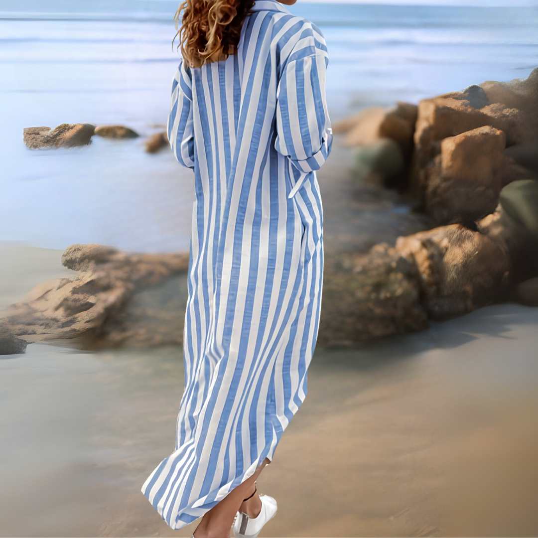 Marleen™ | Flattering Striped Maxi Dress