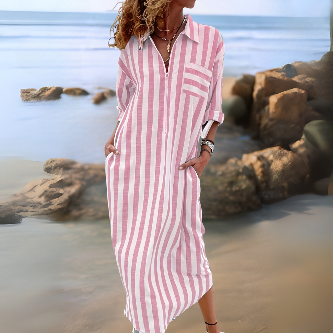 Marleen™ | Flattering Striped Maxi Dress