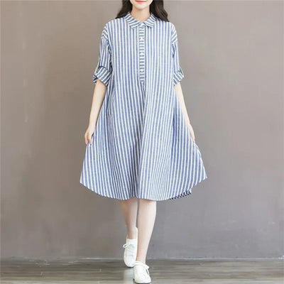 Romi™ | Flattering Striped Shirtdress
