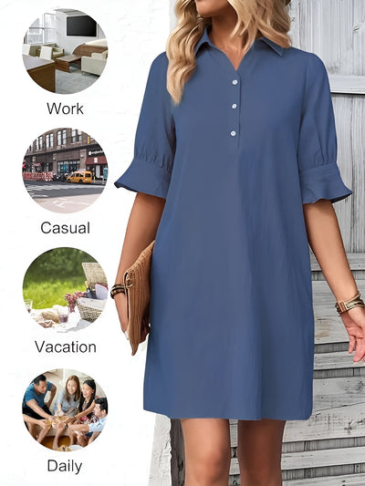 Mara™ | Flattering Shirtdress with Pockets