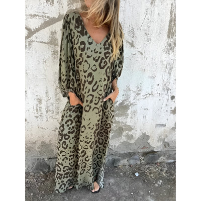 Klair™ | Elegant Leopard Maxi Dress