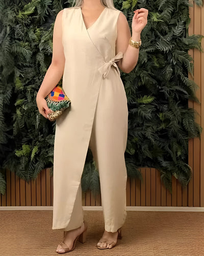 Lara™ | Elegant Tie Wrap Jumpsuit