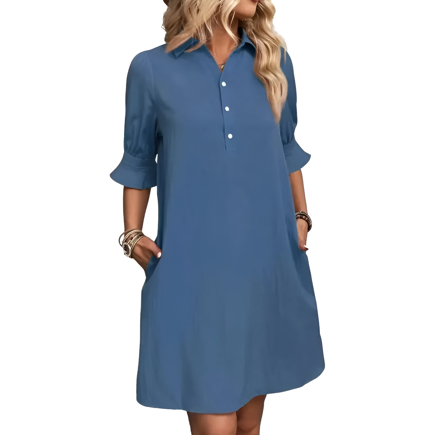 Mara™ | Flattering Shirtdress with Pockets