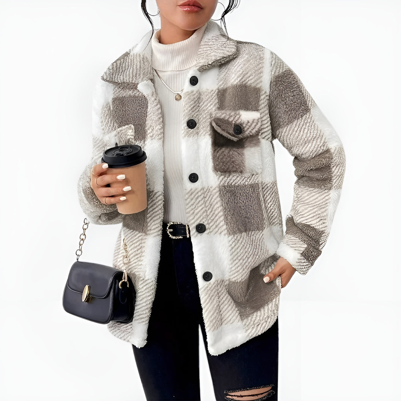 Emmy™ | Everyday Plaid Sherpa Jacket