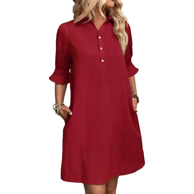 Mara™ | Flattering Shirtdress with Pockets