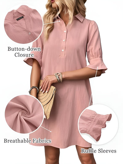 Mara™ | Flattering Shirtdress with Pockets