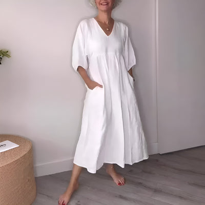 Tamira™ | Comfortable V-Neck Dress with Pockets